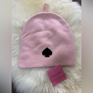 NEW Kate Spade New York Flocked Spade Beanie Pink